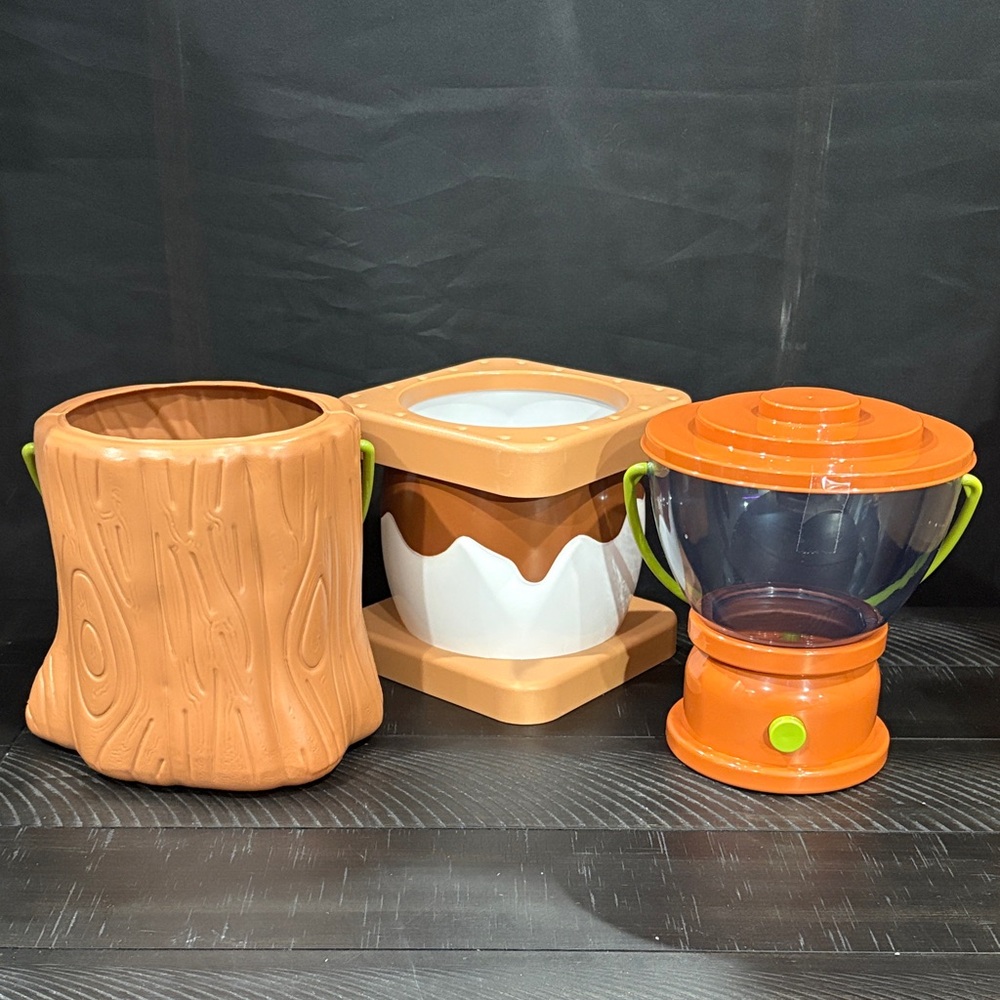 3 pack Popcorn Bowl Set. Campfire Themed